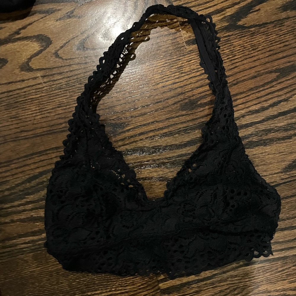 Black halter bralette